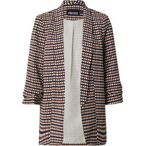 PIECES Blazers 'PCBOSS'  donkerblauw / roestbruin / wit