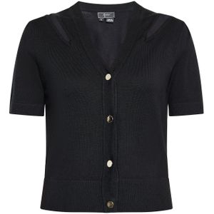 faina Gebreid vest  zwart