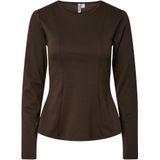 PIECES Shirt 'PCLucci Peplum'  bruin
