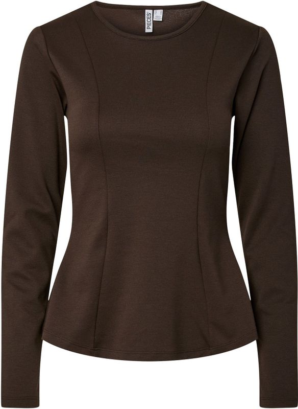 PIECES Shirt 'PCLucci Peplum'  bruin