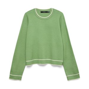 VERO MODA Trui 'VMGOLD'  groen / wit
