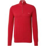 GANT Cotton Pique Half Zip, robijnrood, L
