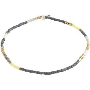 Pilgrim - Armband - Geel - Grijs - Zilver - Met Kristalparels
