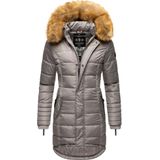 Navahoo Dames Winterjas Papaya – Getailleerd, Warm & Met Afneembare Bontkraag