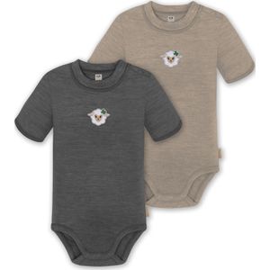 normani Rompertje/body 'Tihoi'  donkerbeige / antraciet / wit