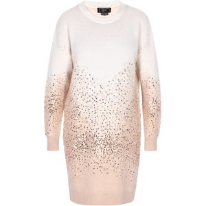 faina Gebreide jurk  nude / wit