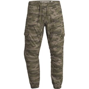 INDICODE JEANS Cargobroek 'Levi'  lichtbruin / kaki / donkergroen