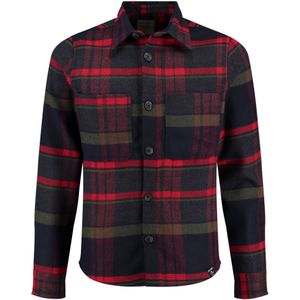 Key Largo Overhemd ' ZERMATT '  grijs gemêleerd / rood gemêleerd