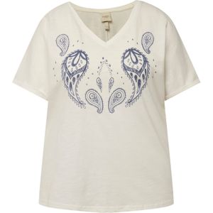 Ulla Popken Shirt  blauw / offwhite