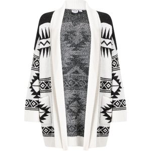 Noisy may Gebreid vest 'NMLEISE'  crème / zwart