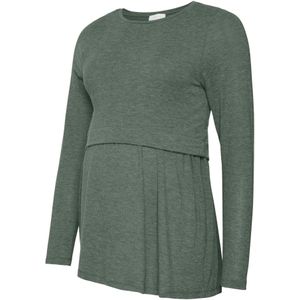 MAMALICIOUS - Shirt - Donkergroen - Slanke Pasvorm - Lange Mouw