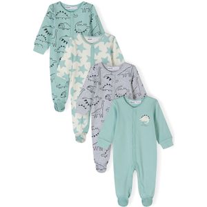 MINOTI Rompertje/body  grijs / mintgroen / wit