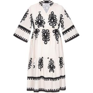 faina Jurk  beige / zwart