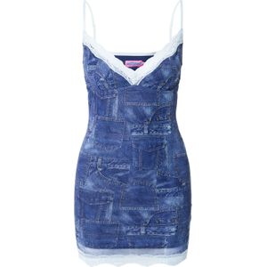 Edikted Jurk  blauw denim / wit