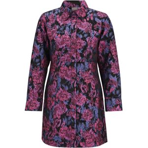 YAS Petite Blousejurk 'YASSULENA'  indigo / nachtblauw / donkerroze / merlot