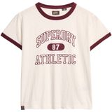 Superdry - Shirt - Crème / Donkerrood - Sportshirts