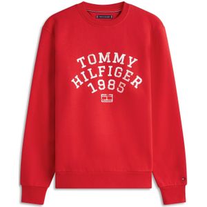 Tommy Hilfiger Heren HILFIGER ARCH SWEATSHIRT MW0MW41426 Pullover Sweatshirt, ROOD, XS, Rood (Medium Rood), XS