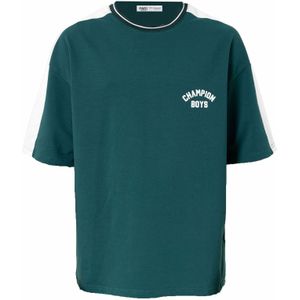 VAMOS CLO Shirt  petrol / wit