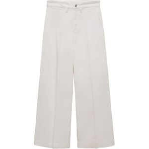 MANGO Bandplooi jeans 'BEA'  white denim