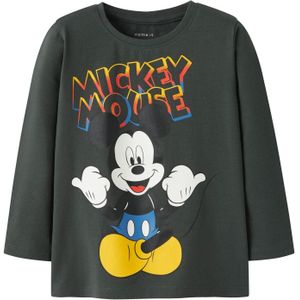NAME IT Shirt 'NMMDAZE MICKEY'  geel / antraciet / zwart / wit