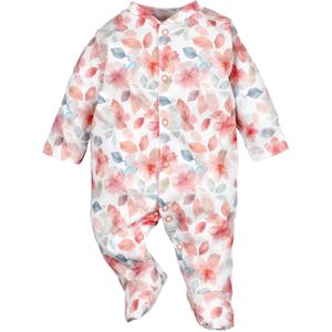 NINI Rompertje/body 'Floral'  lichtblauw / lichtrood / wit