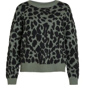 VILA Trui 'Ril'  jade groen / zwart