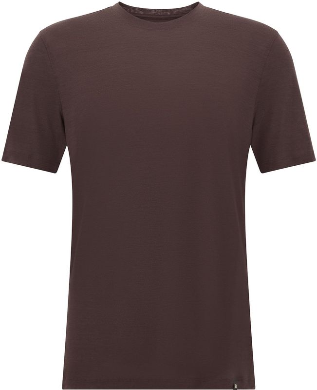 Boggi Milano - B Tencel Wolmix T-shirt - Bruin - Heren