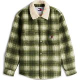 Tommy Jeans Tussenjas  olijfgroen / pastelgroen / wit