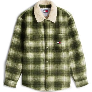 Tommy Jeans Tussenjas  olijfgroen / pastelgroen / wit