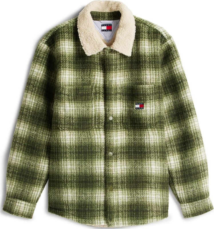 Tommy Jeans Tussenjas  olijfgroen / pastelgroen / wit