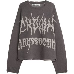 Bershka Trui  antraciet / lichtgrijs