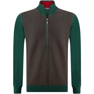 Jacey Quinn Gebreid vest  grasgroen / rood / zwart