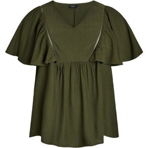 Zizzi Shirt 'KAVIA'  donkergroen