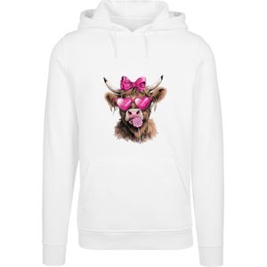 F4NT4STIC Sweatshirt 'Highland Cow Valentinstag Sonnenbrille'  gemengde kleuren / wit