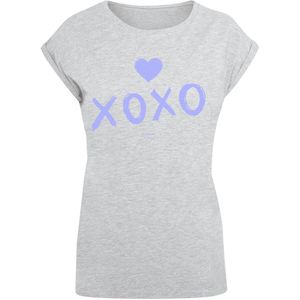 F4NT4STIC Shirt 'Valentinstag'  blauw / grijs gemêleerd