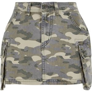 Felicious Rok  ecru / grijs / kaki / donkergroen