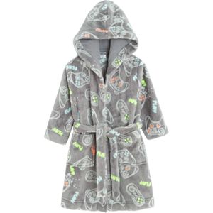 Cool Club Badjas  pastelblauw / neongeel / grijs