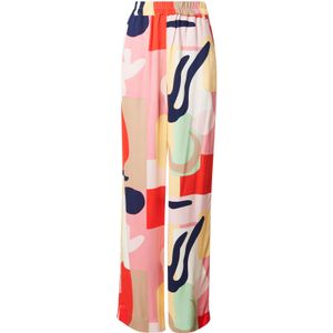 NÜMPH Broek 'Ulrika'  navy / rosa / oranjerood / wit