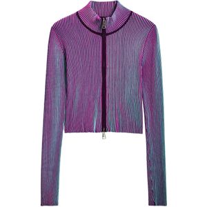 Desigual - Gebreid Vest - Hemelsblauw - Slanke Pasvorm - Lange Mouw