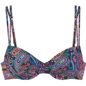 Bikinitop - Zwart Gedessineerd - Met Sluiting Achter - Met Beugel