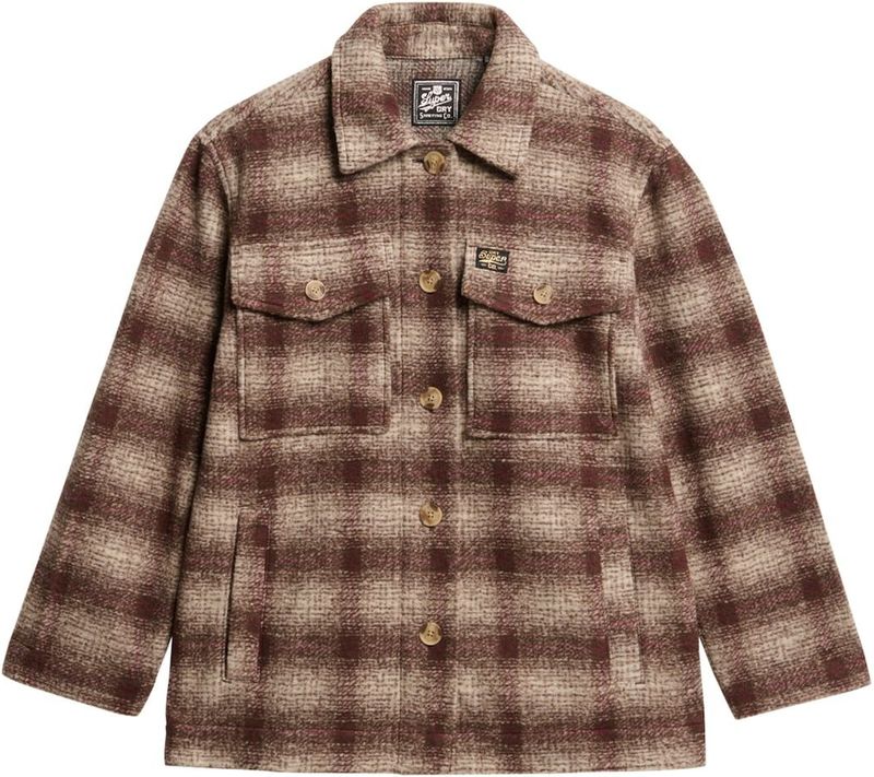 Superdry - Tussenjas - Bruin - Geruit