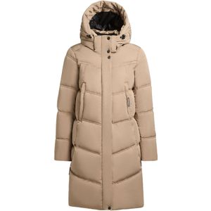 khujo - Graya2 - Gewatteerde Jas - Beige - Afneembare Capuchon