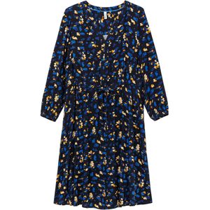 SHEEGO Jurk  marine / donkerblauw / mandarijn / lichtoranje