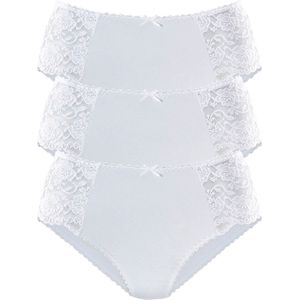 Petite fleur - Heupslip - Wit - Elastische Katoenkwaliteit - 3 Stuks