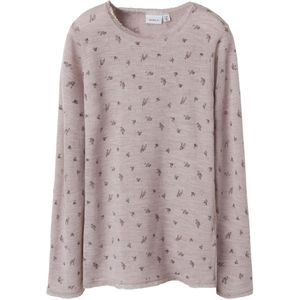 Merino Wol Top - Lange Mouwen - Slim Fit - Ronde Hals - Print