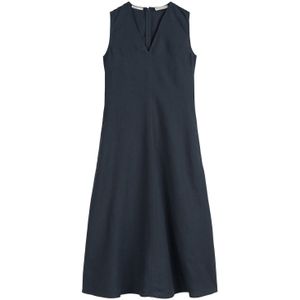 Marc O'Polo - Linnen Jurk - Effen - Midi - V-hals - Uitlopend