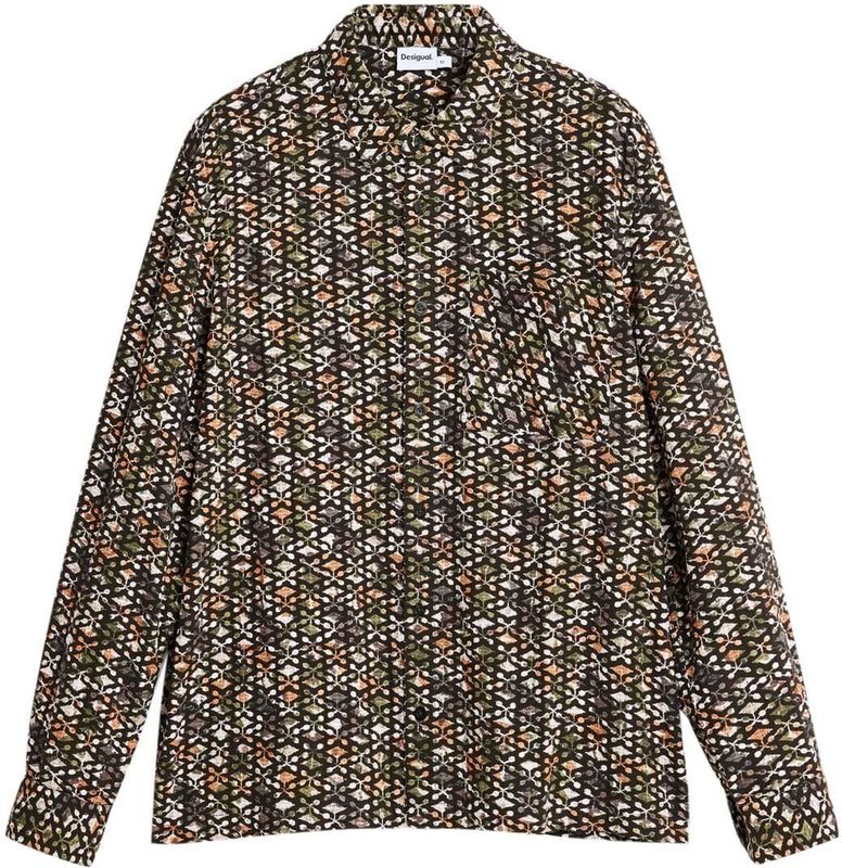 Desigual Overhemd  kaki / lichtoranje / zwart