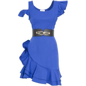 Influencer Jurk  royal blue/koningsblauw / goud / zwart