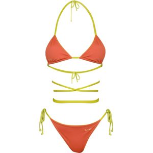 Kadoo Bikini 'ECONYL® Catch me Joker Set 2-tlg. wendbar'  groen / oranje