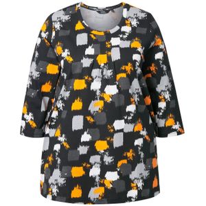 Ulla Popken Shirt  grijs / oranje / zwart / wit